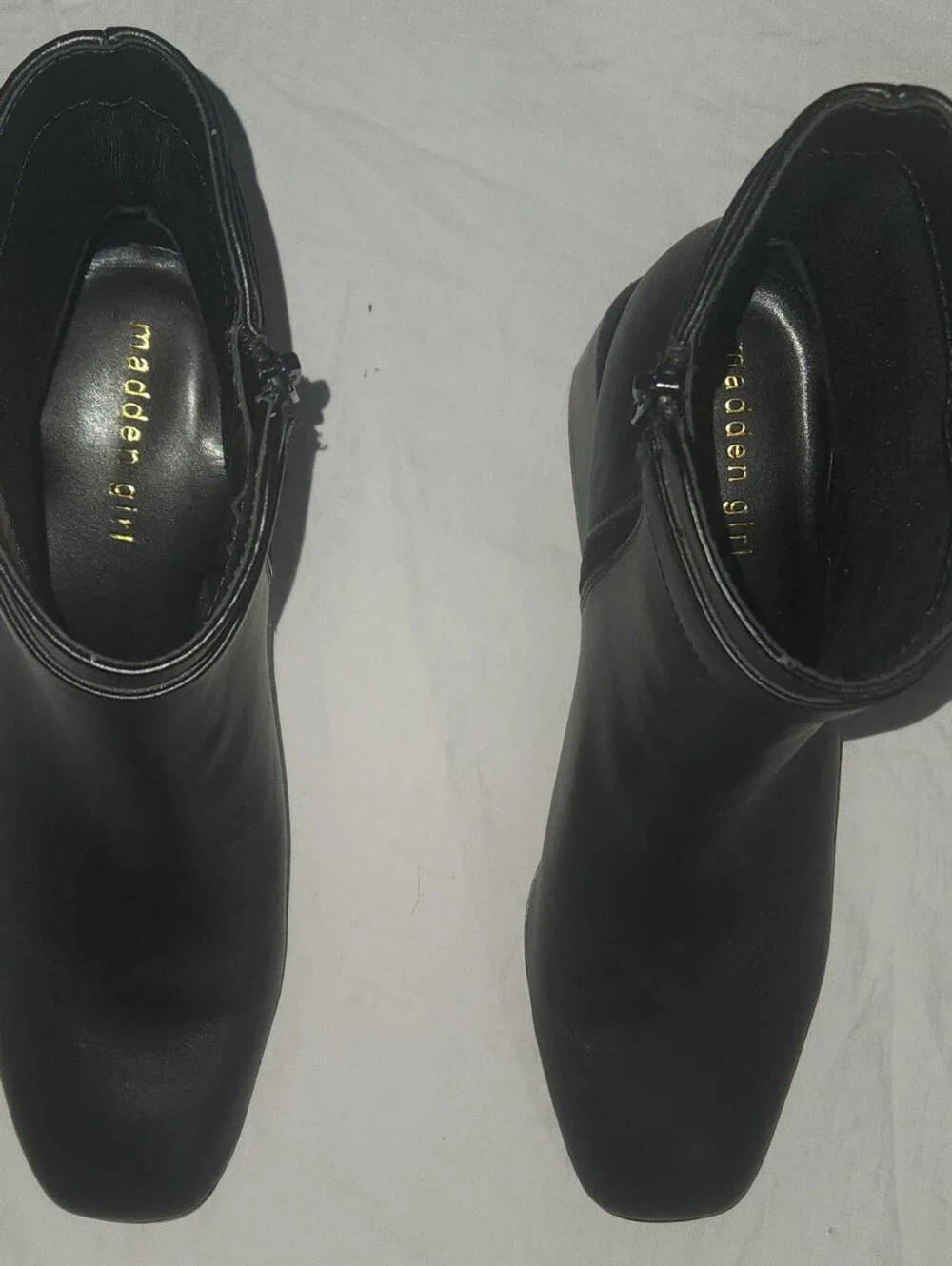 Madden Girl Side Zip Black Ankle Boots Size 10
